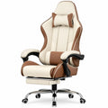 Sedia ergonomica in pelle sintetica regolabile con poggiapiedi