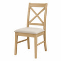 Sedia in legno con seduta in tessuto beige