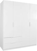 Armadio – ESPRESSO, con contenitore, con cassetti, 4 Ante, 2 Cassetti, 162, 2 × 200 × 58, 2 cm, bianco