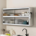 Libreria e scaffale contenitore a parete sospeso in acciaio inox – 90 × 30 × 70cm, 35.4 × 11.8 × 27