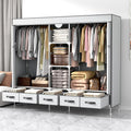 Armadio – rivestimento in tessuto, con cassetti, pieghevole, 185 × 45 × 170 cm, grigio
