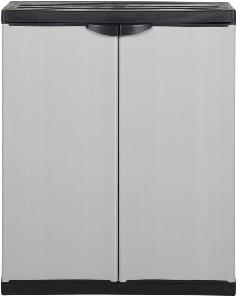 Armadietto da Giardino con 1 Ripiano Grigio e Nero 68x40x85 – 68 × 40 × 85 cm, 7 kg