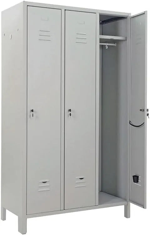 Armadio: RAL 7035, 3 Posti, grigio, in metallo