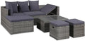 Set di mobili da giardino e salotto outdoor — con cuscini, 4 pièces, grigio