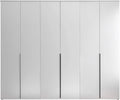 Armadio: TRENDSTORE, con ripiani, 6 ante, 7 ripiani, 270 × 225 × 52 cm, bianco