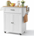Bealife Carrello da Cucina — con ruote, 2 Ante, bianco, con cassetti