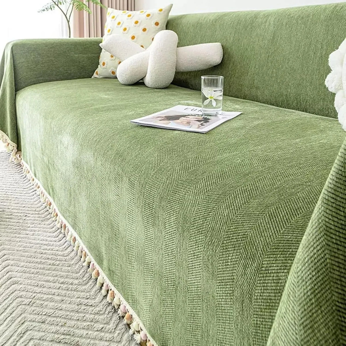 Divano – con scivolo, 180 × 380 cm, verde