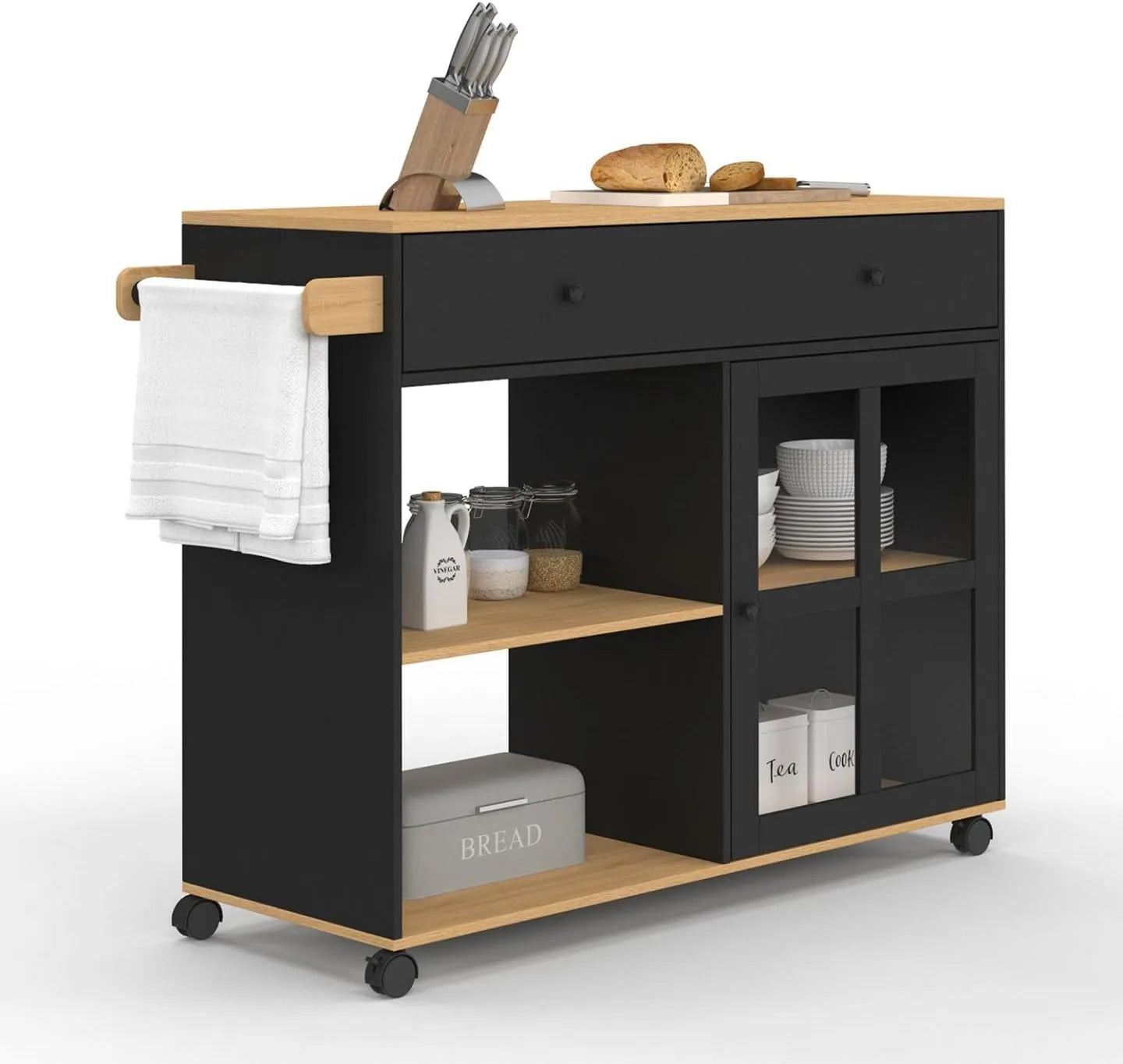 Armadio — ACHILLE, in legno, 100 CM, nero