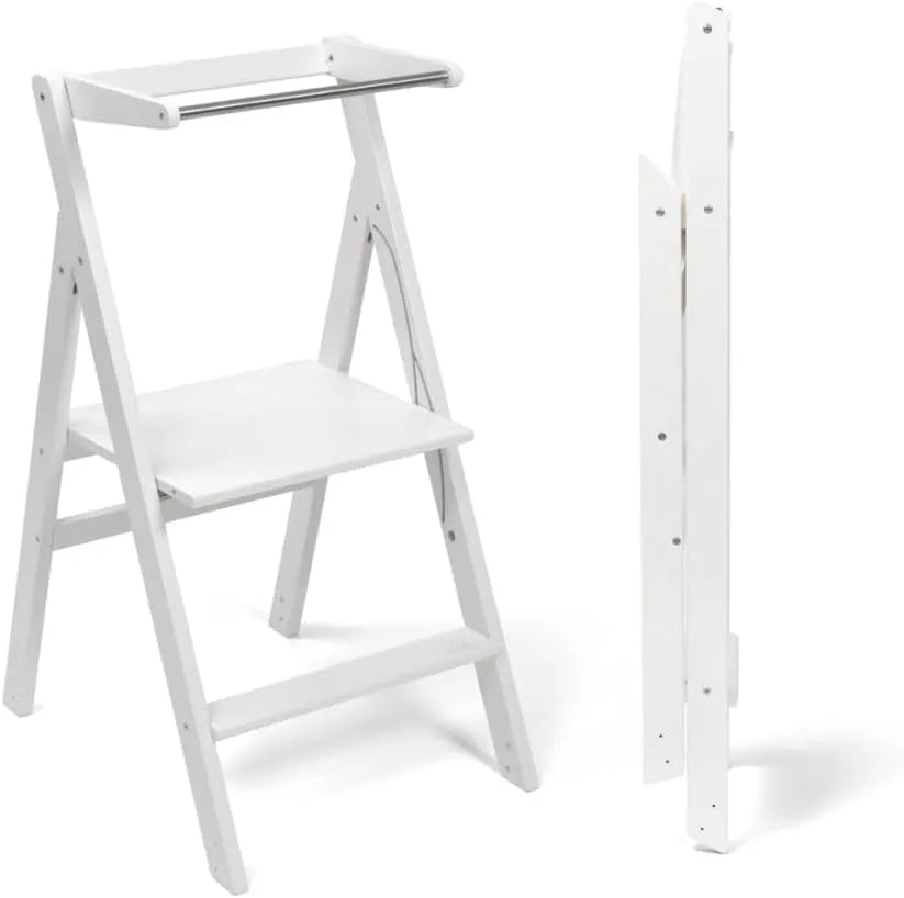 Ette Tete Torre di apprendimento pieghevole con altezza regolabile STEP'n'FOLD: bianco