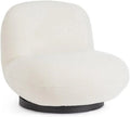 .DESIGN Poltrona e sedia imbottita girevole MARGOT in tessuto effetto bouclé bianco: rivestimento in tessuto, rivestimento bouclé