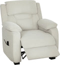 HOMCOM Poltrona relax e poltrona reclinabile — reclinabile, con porta USB, con telecomando, funzionamento silenzioso, beige, rivestimento in velluto