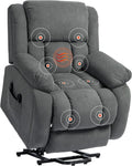 HOMCOM Poltrona relax e poltrona reclinabile – reclinabile, rivestimento in tessuto, con porta USB, con riscaldamento, grigio, con funzione massaggio