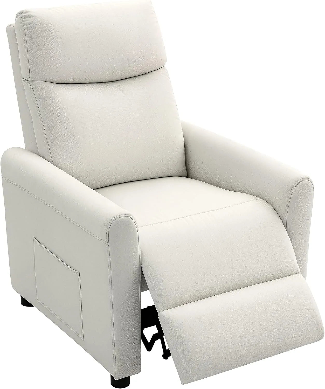 HOMCOM Poltrona relax e poltrona reclinabile — reclinabile, rivestimento in tessuto, 73 × 86 × 100 cm, bianco