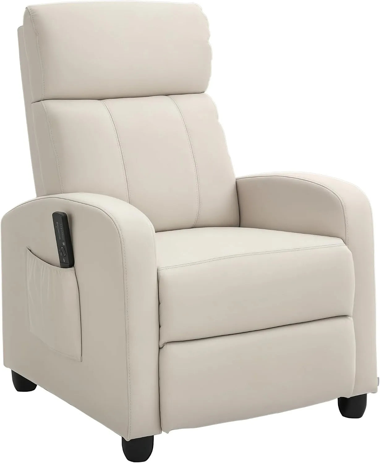 HOMCOM Poltrona relax e poltrona reclinabile — reclinabile, in pelle, con telecomando, 68 × 88 × 98 cm, con funzione massaggio
