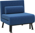 HOMCOM Divano letto e divano trasformabile — reclinabile, in acciaio, con schienale, pieghevole, 5 Livelli, 75 × 70 × 75cm, blu