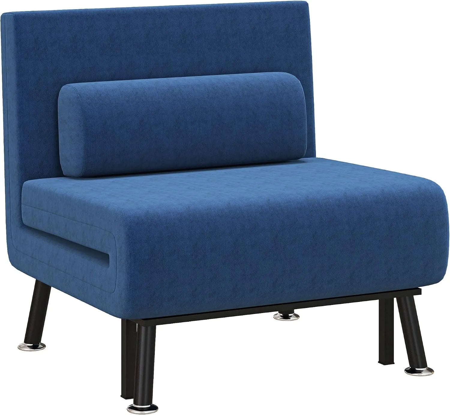 HOMCOM Divano letto e divano trasformabile — reclinabile, in acciaio, con schienale, pieghevole, 5 Livelli, 75 × 70 × 75cm, blu