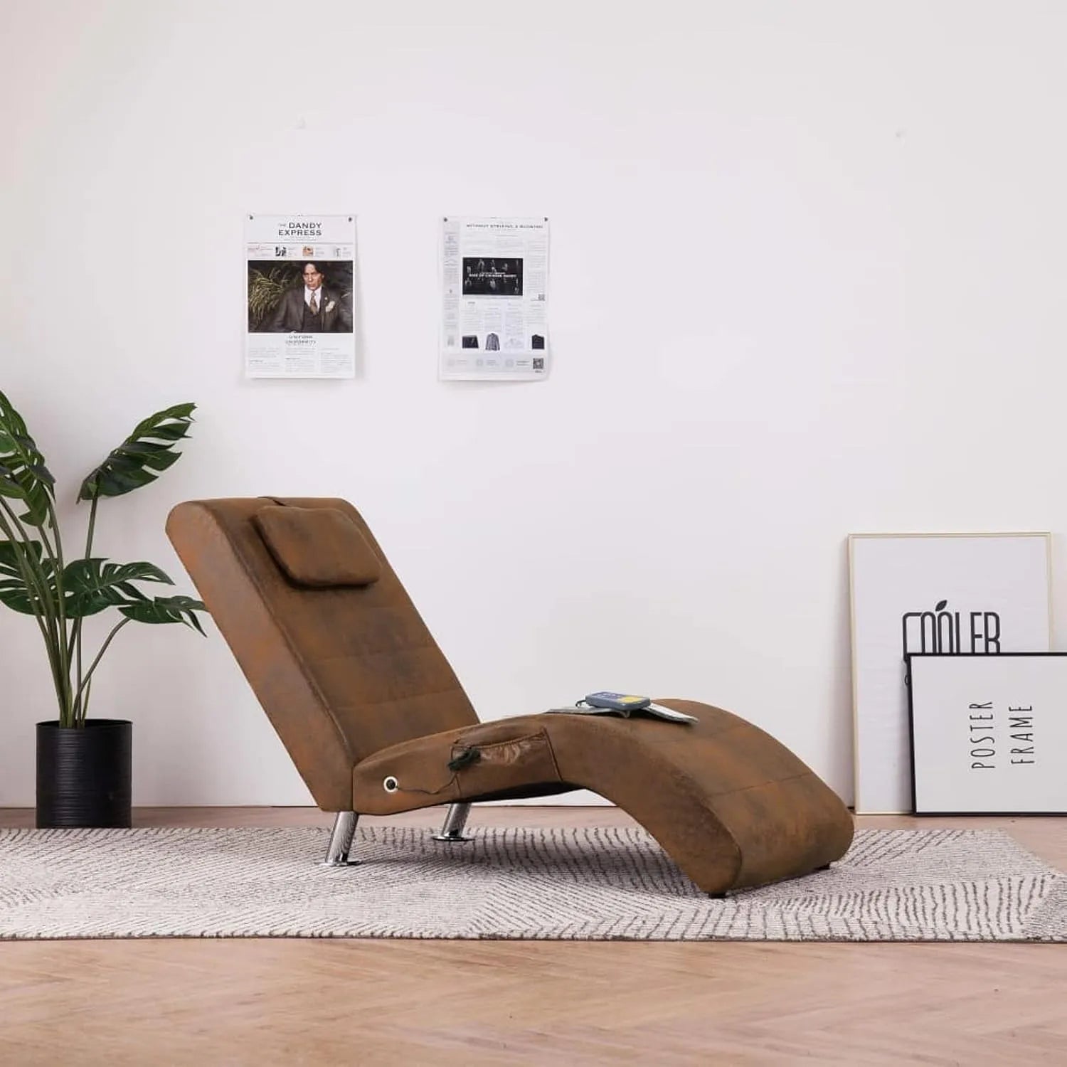 Sedia: SPU, marrone, con funzione massaggio, rivestimento in pelle