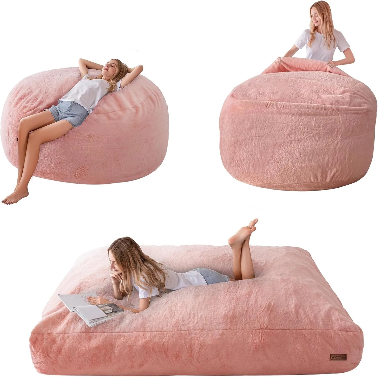 Divano – imbottitura in schiuma, 135 × 190 cm, rosa