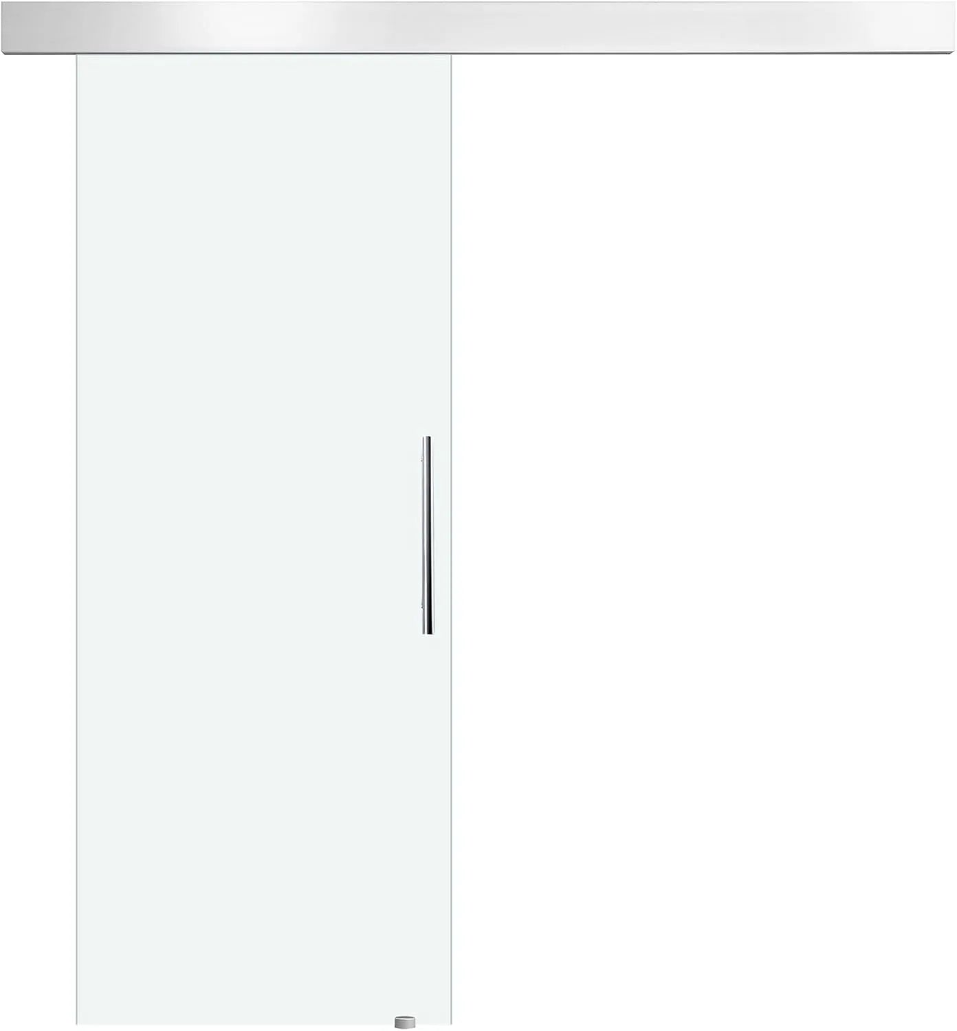 HOMCOM Porta Scorrevole in Vetro Trasparente con Binario e Maniglia in: in alluminio, 210 × 75 × 0.8cm