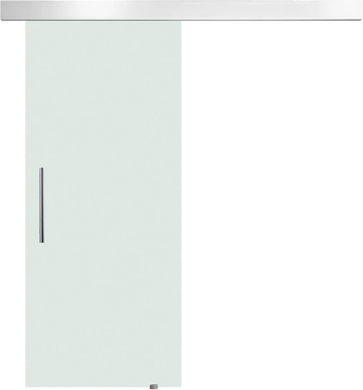 HOMCOM Porta Scorrevole Interna in Vetro Smerigliato con Binario B1 e — 205 × 77, 5 × 0, 8cm