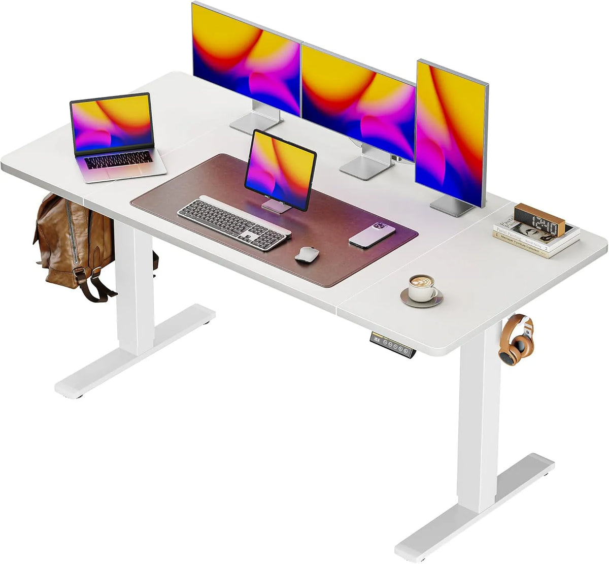Scrivania e tavolo per computer — regolabile, uso domestico, 55 × 28 cm, 70, 1 cm, bianco