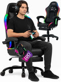Sedia — RGB, con porta USB, per gaming, illuminazione RGB, display LED