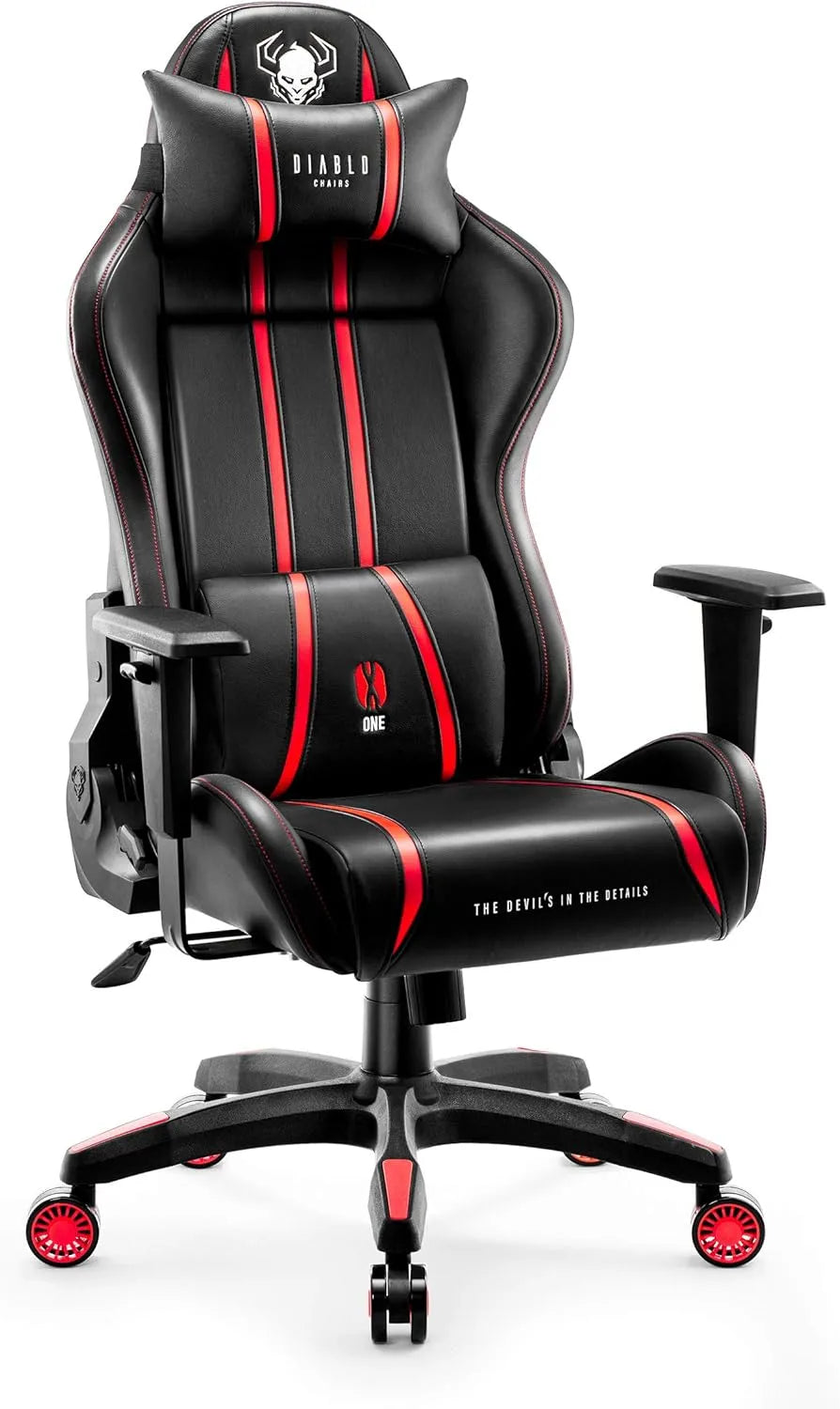 Sedia – inclinazione regolabile, con braccioli, per gaming, 136 kg, rosso