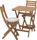 ProTuning ASKHOLMEN Table+2 sedie pieghevoli — 60 × 62 cm, beige