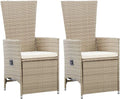 tuinstoelen: reclinabile, in polyrattan, 2 pièces, beige