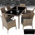 tectake ® Set da Giardino in polyrattan — grigio