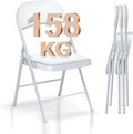 Sedie da giardino — in alluminio, 158 kg, bianco, rivestimento in pelle