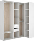 Armadio — ROVERE, con cassetti, 205 × 182, 5 × 79, 5 cm, bianco