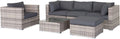 Salotto da Giardino in Resina Intrecciata: 5 posti, 234 × 82 × 67 cm, grigio
