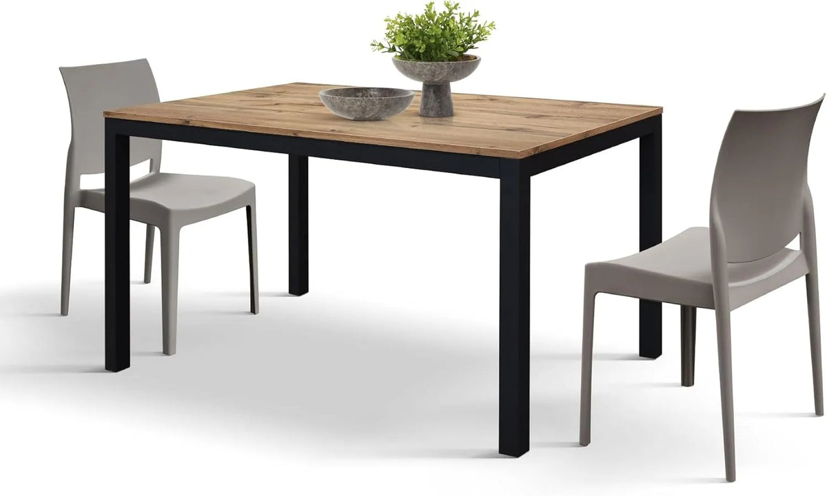 DESIGN Tavolo Allungabile Michelle — id_2092, 120 × 80 × 75 cm, nero, in metallo