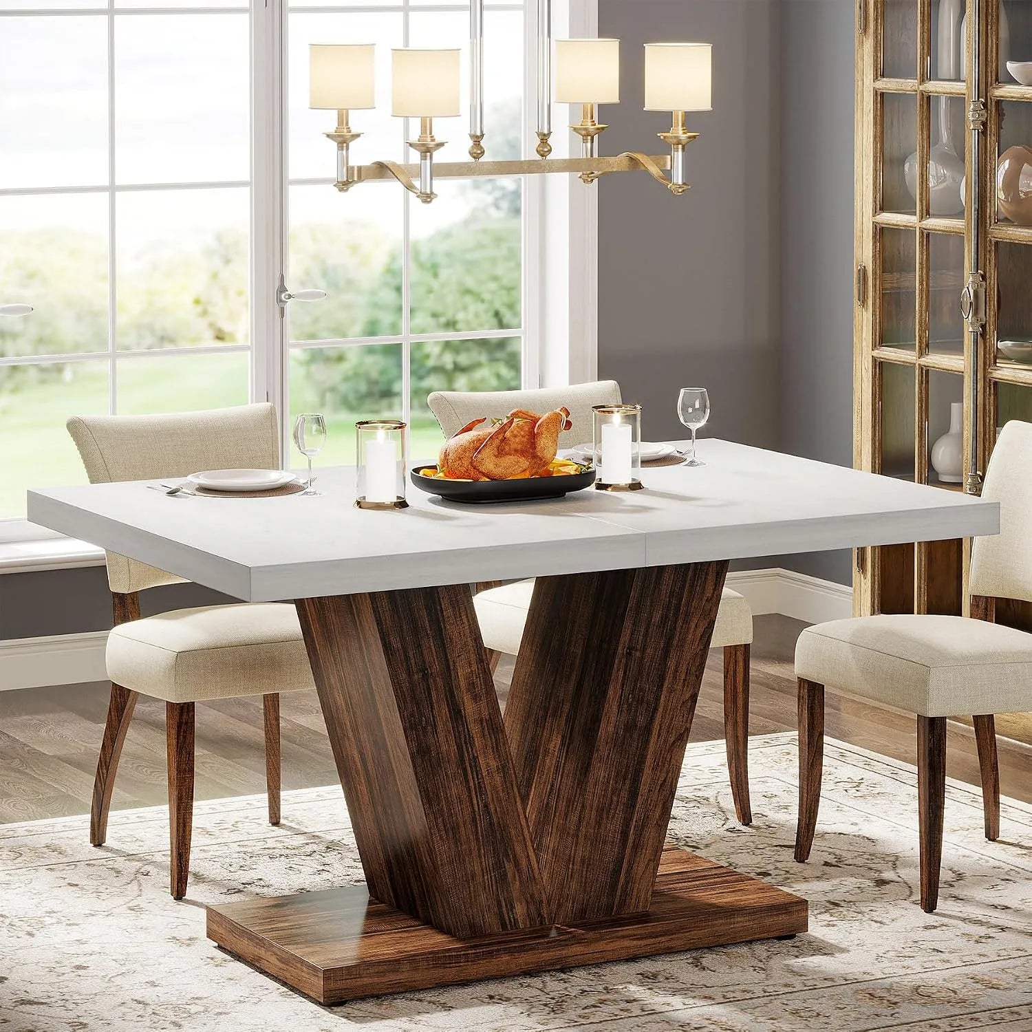 Tavolo da pranzo e tavolo per sala da pranzo – in legno, uso domestico, 120 cm