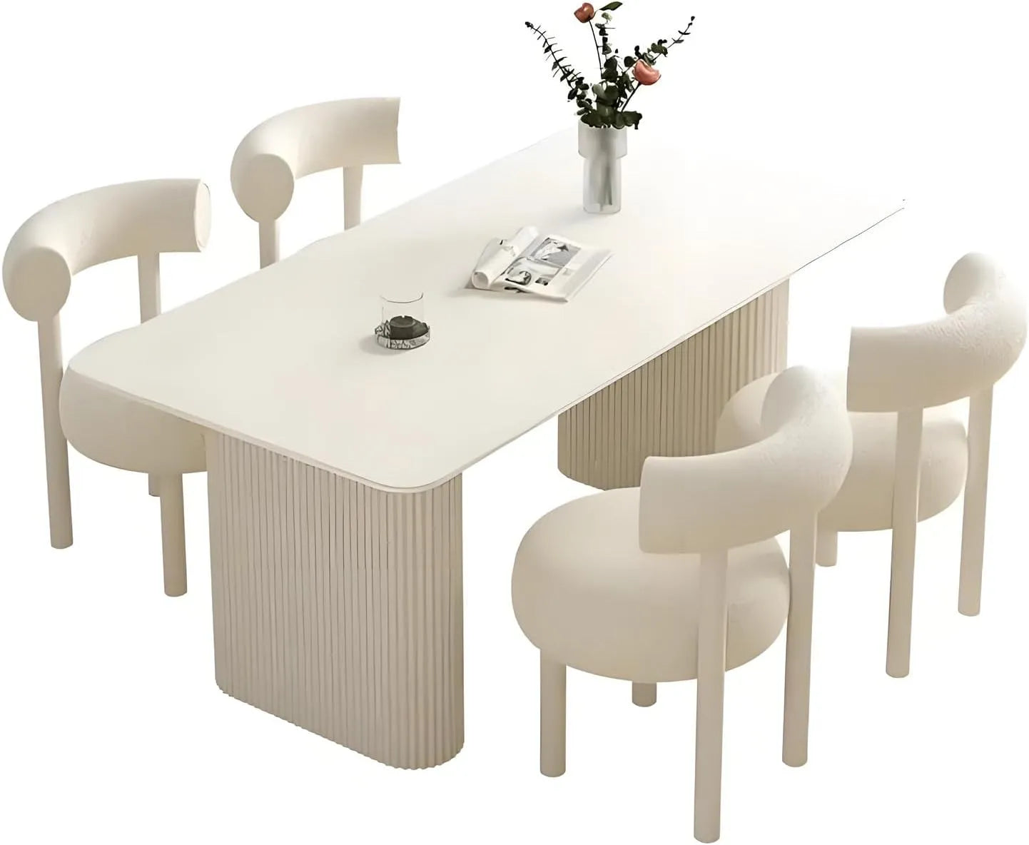 Tavolo da pranzo e tavolo per sala da pranzo — 120cm, 47, 2 Pollici, bianco, in metallo