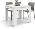 .DESIGN Tavolo LIPARI finitura bianco frassinato allungabile a libro 90×90 — 90×90 cm, 180×90 cm