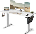 SONGMICS LSD134W01 Scrivania e tavolo per computer — USB-C, con porta USB, regolabile, 140 × 60 cm, bianco