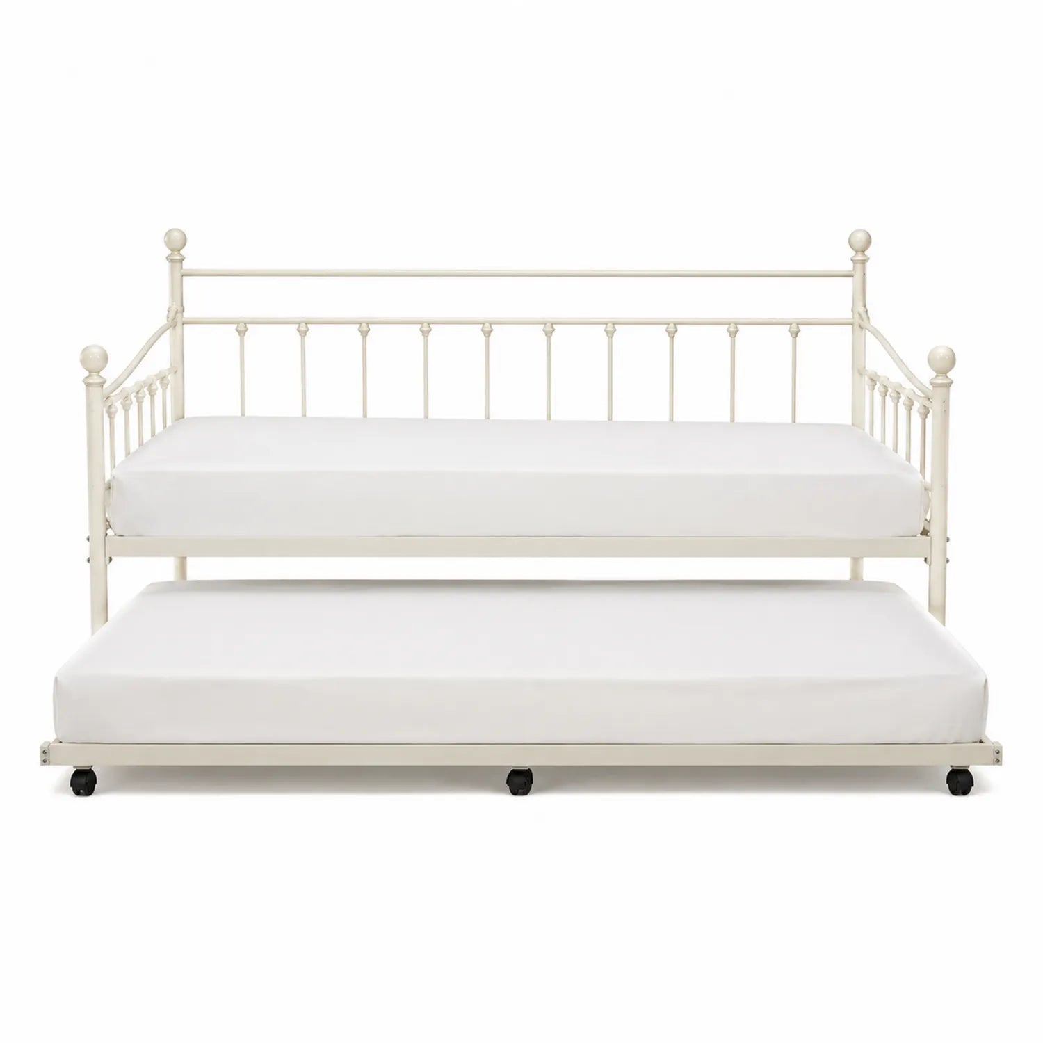 Letto estraibile in metallo bianco