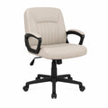 Sedia da ufficio regolabile in similpelle beige