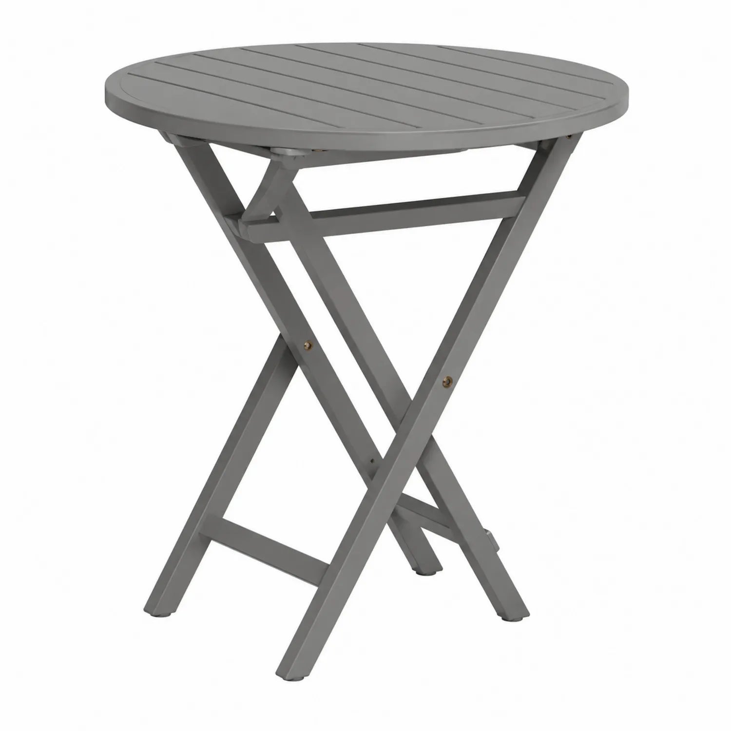 Tavolo pieghevole da esterno in metallo grigio Ø70 cm