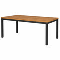 Tavolo da pranzo da esterno in teak e acciaio nero 180x90x75 cm